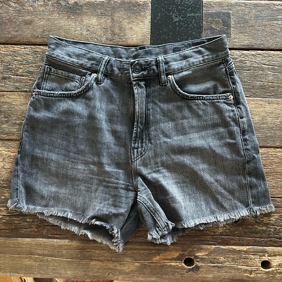 All saints black soft denim jean shorts - Picture 1 of 3